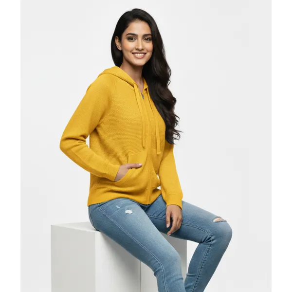 Yellow_Korean_Knitting_Premium_&_Elegant_Hoodie_For_Women