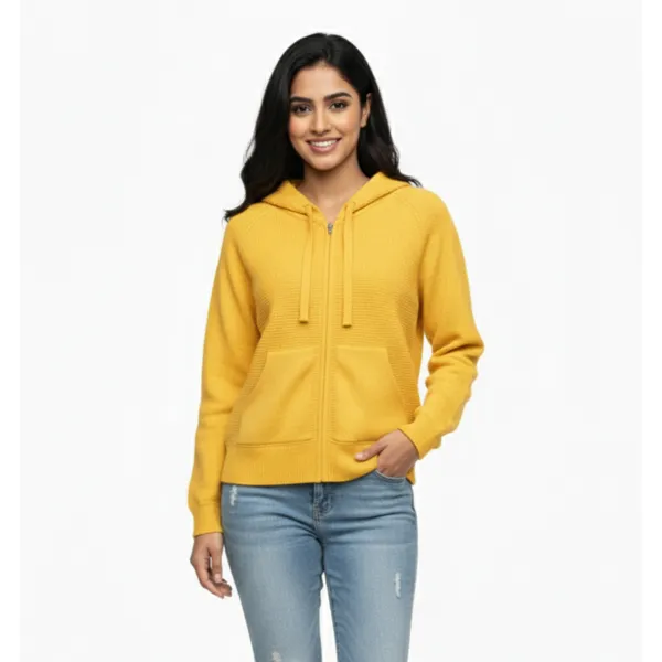 Yellow_Korean_Knitting_Premium_&_Elegant_Hoodie_For_Women