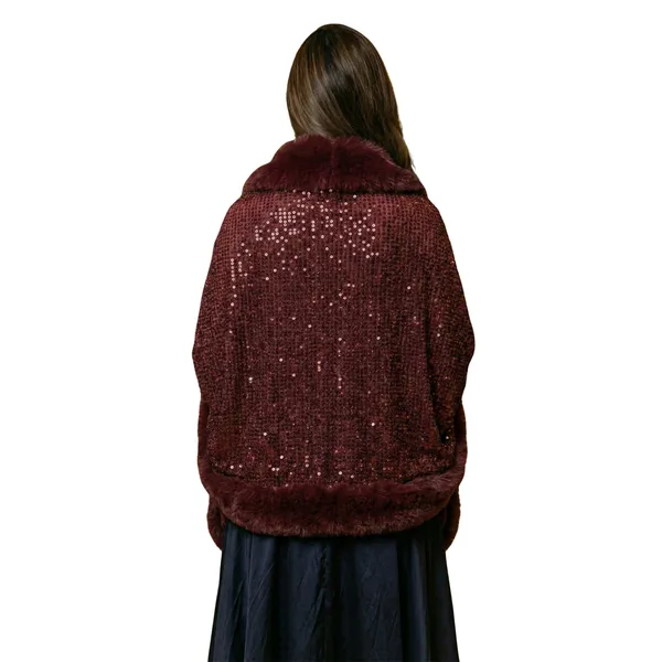 Women's_Luxury_Maroon_Sequin_&_Faux_Fur_Stole_|_Festive_Party_Wear_Poncho_Cape_|_Winter_Glamour_Wrap