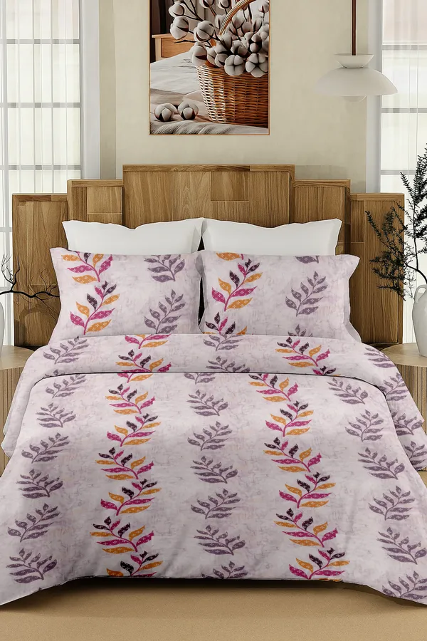 Purple_Blossom_100_%_Cotton_King_Size_Bedsheet_210_Tc_With_2_Pillow_Covers