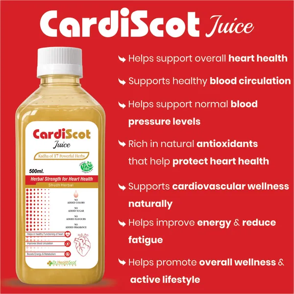 CARDISCOT_Juice_—_Advanced_Ayurvedic_Heart_Wellness_Formula_specially_crafted_to_support_healthy_heart_function,_circulation_&_cardiovascular_wellness_naturally._Enriched_with_powerful_herbal_ingredients_that_help_maintain_healthy_blood_flow,_support_energy_levels,_reduce_weakness_and_promote_an_active,_stress-free_lifestyle_for_complete_heart_care._100%_Herbal_formula__|_No_added_Sugar_|_No_side_Effects