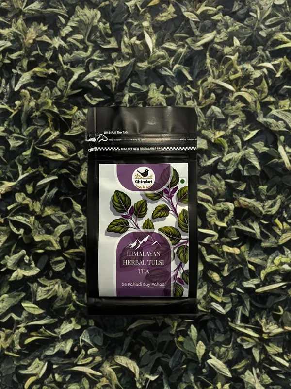 Ghinduri_Himalayan_Herbal_Tulsi_Tea_(Holy_Basil)_|_Stress_Relief_&_Immunity_Booster_|_Pure_Organic_Leaf_Infusion_|_Caffeine-Free_|_50g_Loose_Leaf