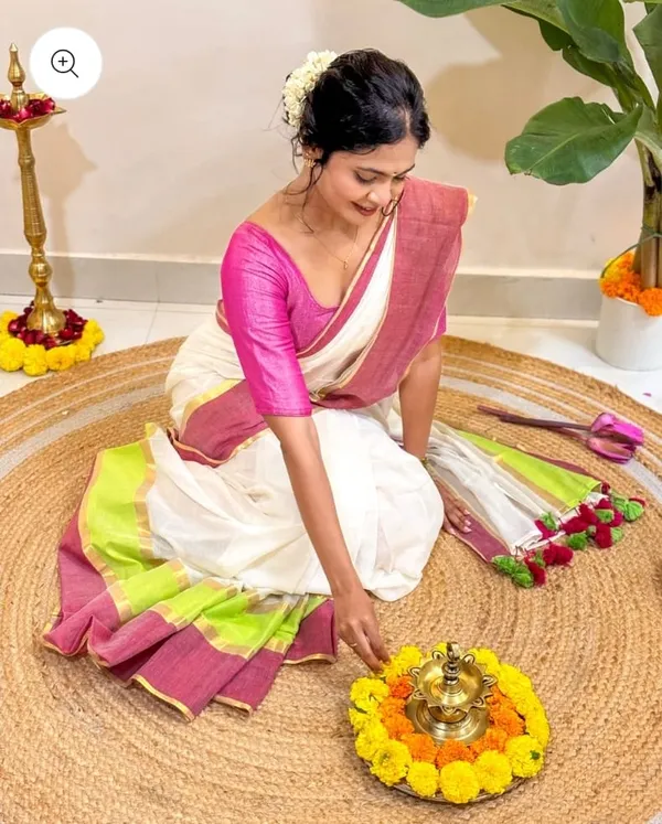 White_Mul_Cotton_Saree_With_Blouse_Piece_For_Women