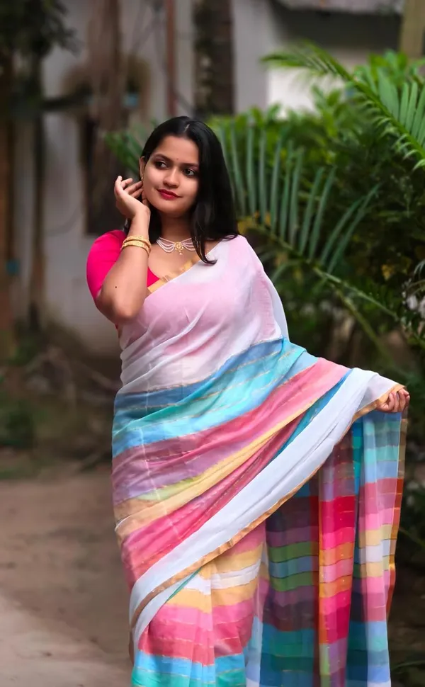Multicolour_Mul_Cotton_Saree_With_Blouse_Piece_For_Women