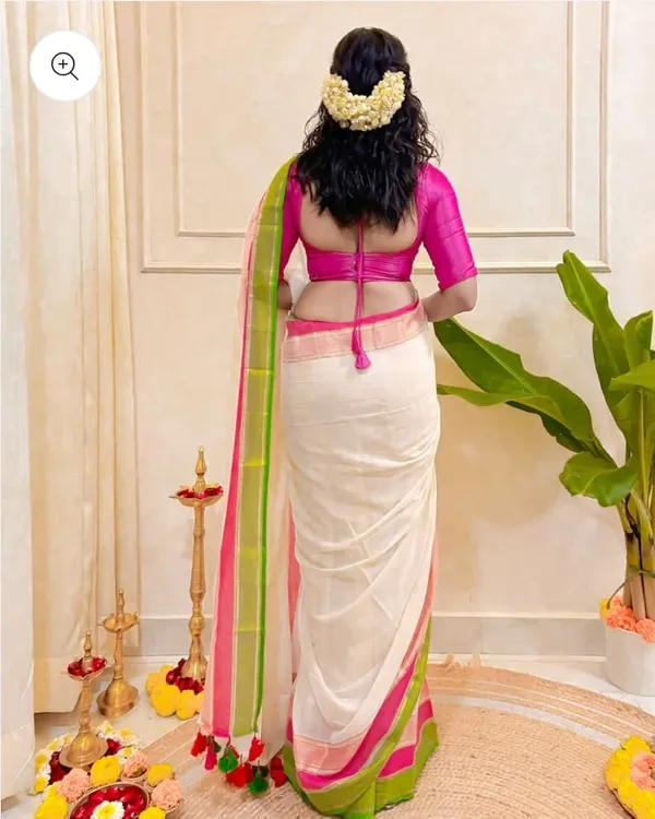 White_Mul_Cotton_Saree_With_Blouse_Piece_For_Women