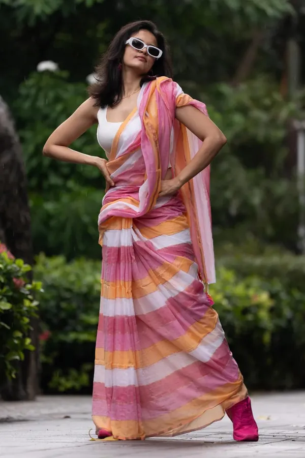 Multicolour_Mul_Cotton_Saree_With_Blouse_Piece_For_Women