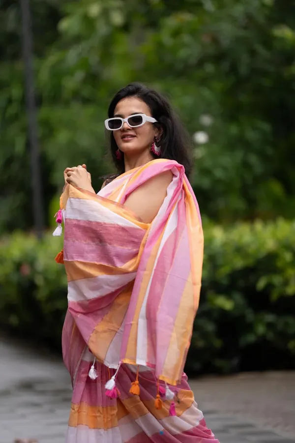 Multicolour_Mul_Cotton_Saree_With_Blouse_Piece_For_Women