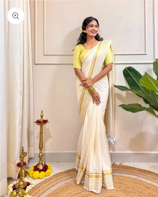 White_Mul_Cotton_Saree_With_Blouse_Piece_For_Women