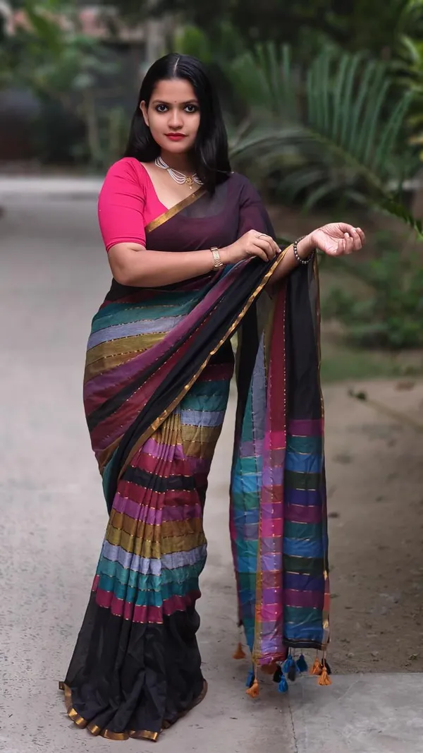 Multicolour_Mul_Cotton_Saree_With_Blouse_Piece_For_Women