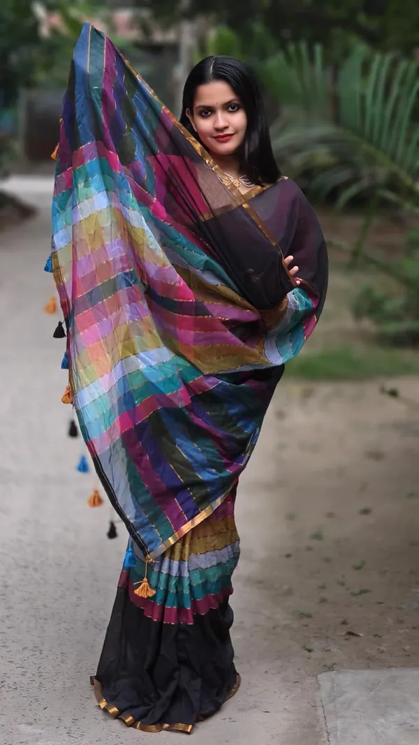 Multicolour_Mul_Cotton_Saree_With_Blouse_Piece_For_Women