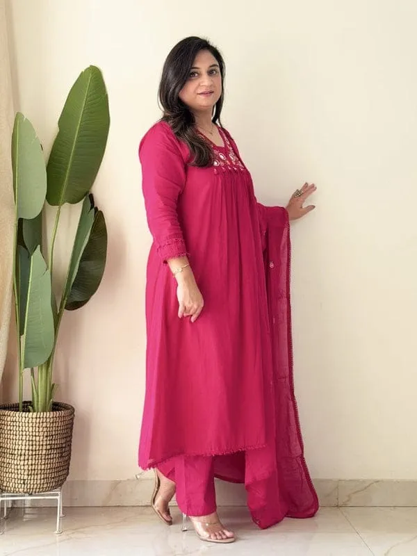 Fuchsia_Pink_Embroidered_Kurta_Set_with_Dupatta