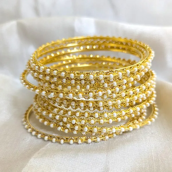 Gold_Finish_White_Studs_Bangles