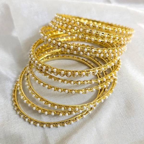 Gold_Finish_White_Studs_Bangles