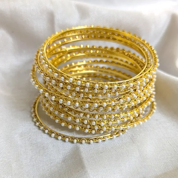 Gold_Finish_White_Studs_Bangles