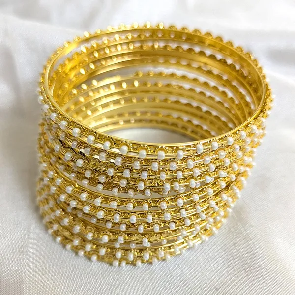Gold_Finish_White_Studs_Bangles