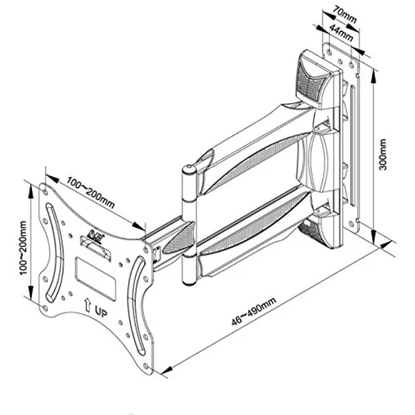 Black_6_Way_Swivel_Tilt_Tv_Wall_Mount_For_Lcd/Led_Tv_Up_To_32T_O_47_In