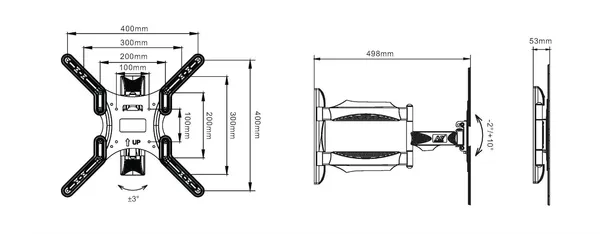 Black_6_Way_Swivel_Tilt_Tv_Wall_Mount_For_Lcd/Led_Tv_Up_To_32T_O_47_In
