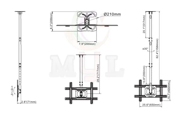 Black_Adjustable_Heavy_Duty_Tv_Ceiling_Mount_For_32_To_70_In_Lcd_Led_Flat_Panel_Screens_And_Monitors_Up_To_68Kg_Steel