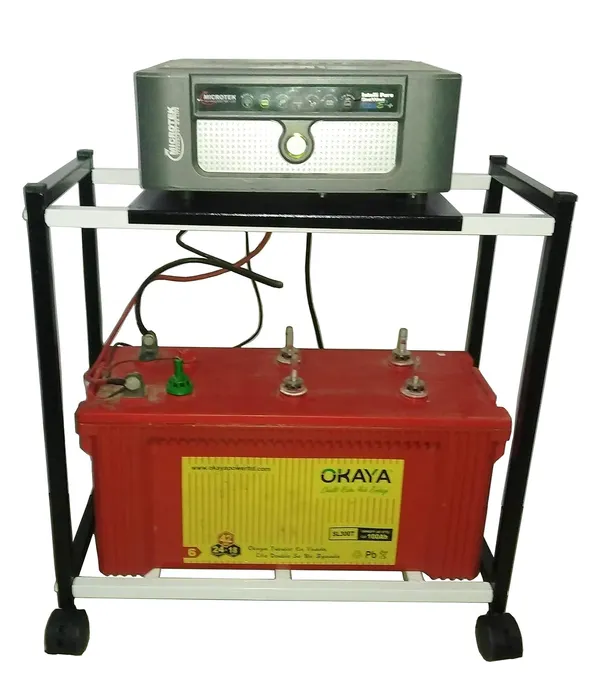 Black_Metal_Ups_Battery_Storage_Inverter_Table_Top_Trolly