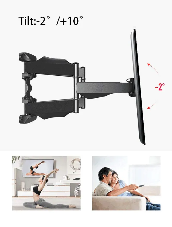 Black_6_Way_Dual_Arm_Swivel_Tilt_Tv_Wall_Mount_For_Lcd/Led_Tv'S_Upto_32_To_55_In_60