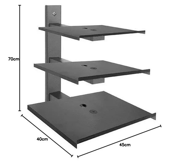Black_Metal_Tripel_Shelf_Wall_Mount_Stand/Set_Top_Box_Stand/Dvd