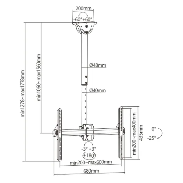 Black_Product_Summary:_Premium_Heavy_Duty_Full_Motion_Cantilever_Tilt_Swivel_Ceiling_Mount_Bracket_For_Led,_Lcd_And_Plasma
