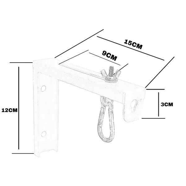 Black_Universal_Projector_Screen_Wall/Ceiling_Mount_Kit/Stand,_9_Cm_Adjustable,_Bracket/Hanger,_50_Kg_Weight_Capacity
