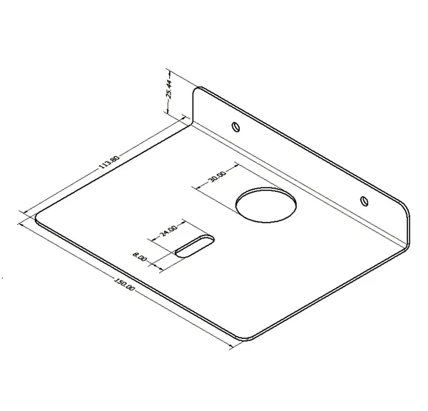 White_Metal_Wall_Mounted_Floating_Shelf_With_Cable_Access_Hole_Flat_Wall