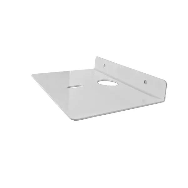 White_Metal_Wall_Mounted_Floating_Shelf_With_Cable_Access_Hole_Flat_Wall
