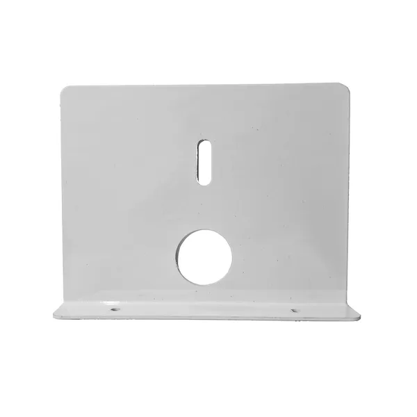 White_Metal_Wall_Mounted_Floating_Shelf_With_Cable_Access_Hole_Flat_Wall