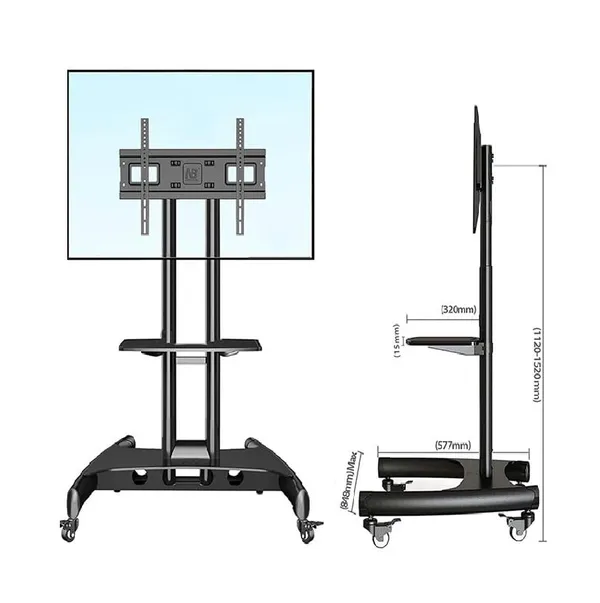 Black_32_To_75_In_Led_Tv_Panel_Cart_Portable_Wheel_Stand