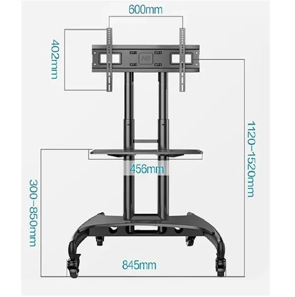 Black_32_To_75_In_Led_Tv_Panel_Cart_Portable_Wheel_Stand
