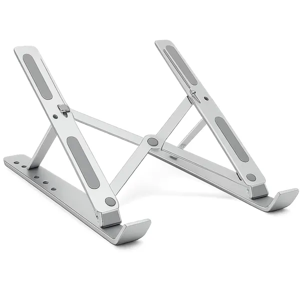 Silver_Aluminium_Laptop_Stand,_7_Angle_Adjustable,_Compatible_With_9_15.6_In_Laptops,_Foldable_With_Silicon_Pads