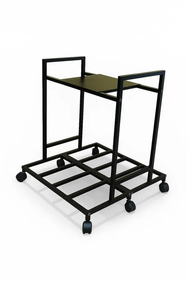 Black_Metal_Ups_Trolley_Stand_With_Wheels,_2_Shelf_Frame,_Metal_Inverter_Trolly_(Double_Battery_Stand)