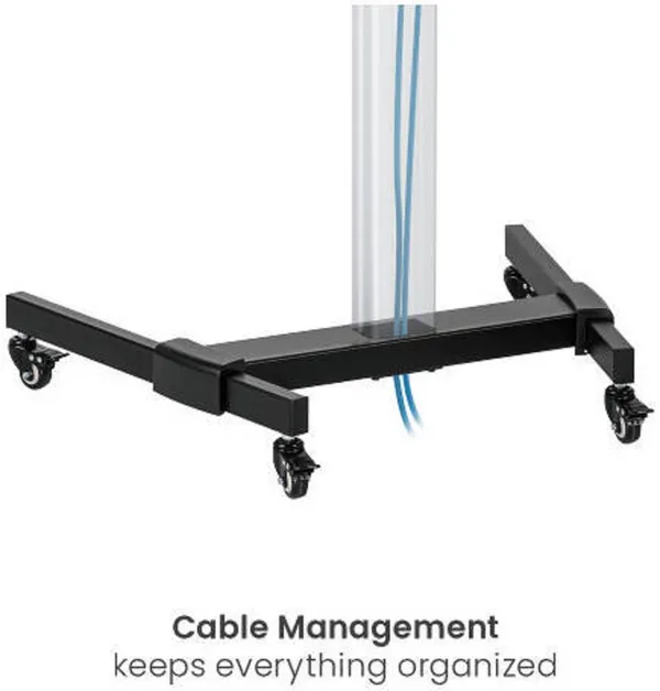 Silver_And_Black_Mobile_Tv_Cart_Stand_With_Height_Adjustable_Shelf,_37_86_In_Tv_Mount,_50Kg_Capacity,_Toolless_Tilt