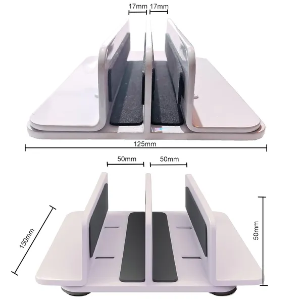 White_Vertical_Laptop_Stand,_Space_Saving_Design,_Adjustable_Holder_For_Laptops_Up_To_17.3_Ines_(43.94_Cm),_Scratch_Resistant_(Double_Slot)