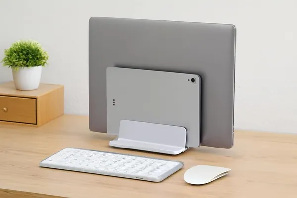 White_Vertical_Laptop_Stand,_Space_Saving_Design,_Adjustable_Holder_For_Laptops_Up_To_17.3_Ines_(43.94_Cm),_Scratch_Resistant_(Double_Slot)
