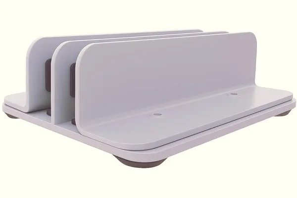 White_Vertical_Laptop_Stand,_Space_Saving_Design,_Adjustable_Holder_For_Laptops_Up_To_17.3_Ines_(43.94_Cm),_Scratch_Resistant_(Double_Slot)