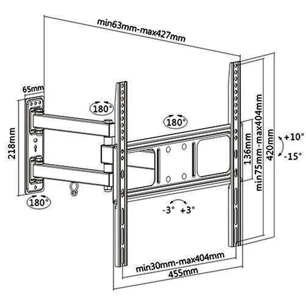 MYL_Imported_6_Way_Swivel_Tilt_TV_Wall_Mount_for_LCD/LED_TV's_Upto_32"_to_55"_inch_MYL-M443_(ECO_55")