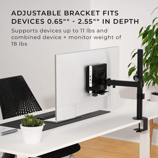 MYL_Thin_Client_CPU_Mount_Bracket,_Adjustable_0.65-2.55_Inch_Depth,_Supports_up_to_11_lbs,_Black_and_White_(White)