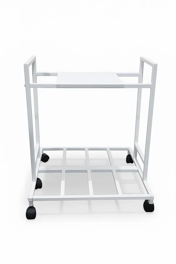 MYL_Metal_UPS_Trolley_Stand_with_Wheels,_2-Shelf_Frame,_Metal_Inverter_Trolly_(Double_Battery_Stand,_White_Color)