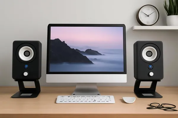 MYL_Elevated_Desktop_Speaker_Stands,_Speaker_Mount_-_Pair_(Black,_Small)