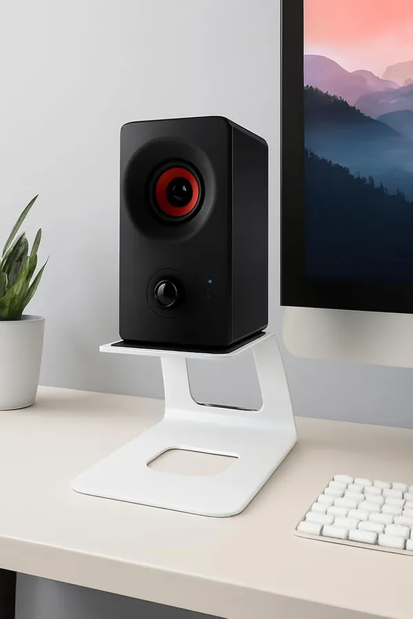 MYL_Elevated_Desktop_Speaker_Stands,_Speaker_Mount_-_Pair_(White,_Small)