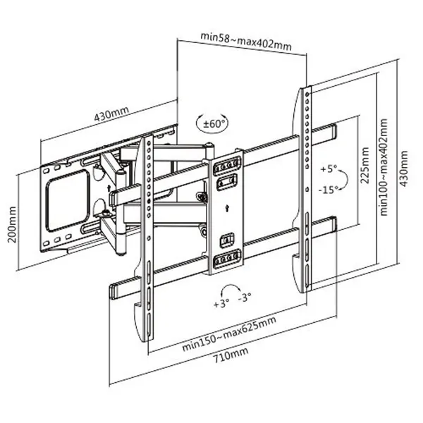 MYL_B466_Swivel_Tilt_Dual_Arm_Full_Motion_TV_Wall_Mount_for_LCD/LED_(37-80-inch)