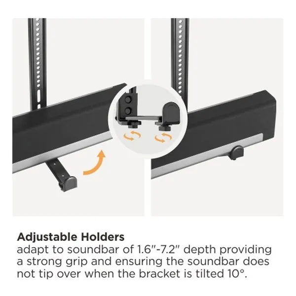 MYL_Universal_Sound_Bar_Mount_Bracket_for_Mounting_Above_or_Under_TV_with_Adjustable_3_Angled_Extension_Arm,_Fits_Most_23_to_65_Inch_TVs,_up_to_33_Lbs._Soundbar_(MYL-SB-49),_Black
