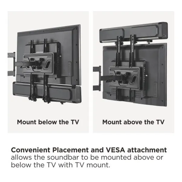 MYL_Universal_Sound_Bar_Mount_Bracket_for_Mounting_Above_or_Under_TV_with_Adjustable_3_Angled_Extension_Arm,_Fits_Most_23_to_65_Inch_TVs,_up_to_33_Lbs._Soundbar_(MYL-SB-49),_Black
