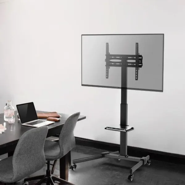 MYL_Universal_Height_Adjustable_Pedestal_Mobile_TV_Trolley/LED/LCD_TV_Floor_Stand_with_Wheels,_for_Most_32"-55"_Flat_Panel_TVs_Up_to_35kg/_77lbs