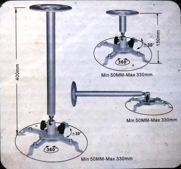 MYL_Heavy_Duty_-_15.7"_Projector_Ceiling_and_Wall_Mount_Stand_Bracket_(5.9"_to15.7_-_Metallic_Grey_-_Weight_Capacity_:_10Kgs)_(PRB-4)