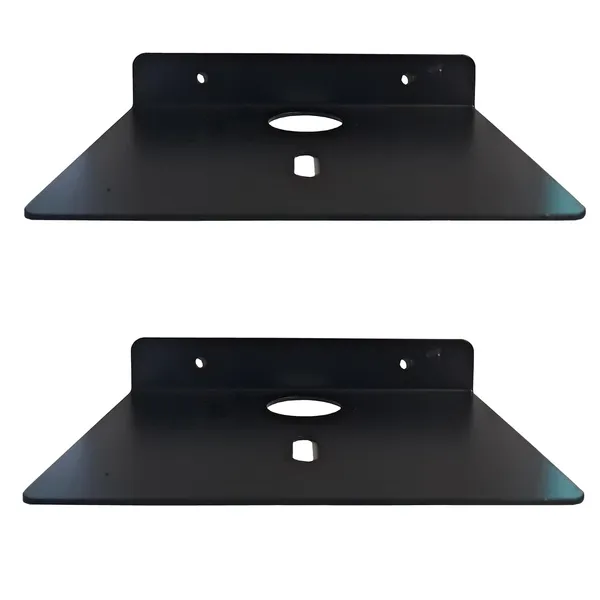myl_Metal_Wall_Mounted_Floating_Shelf_with_Cable_Access_Hole_Flat_Wall_(2,_Black)