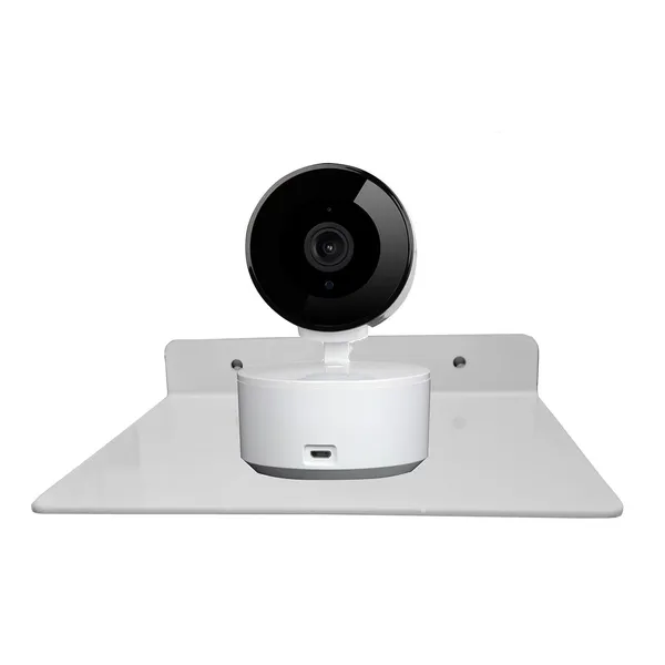 myl_Metal_Wall_Mounted_Floating_Shelf_with_Cable_Access_Hole_Flat_Wall_(4,_White)